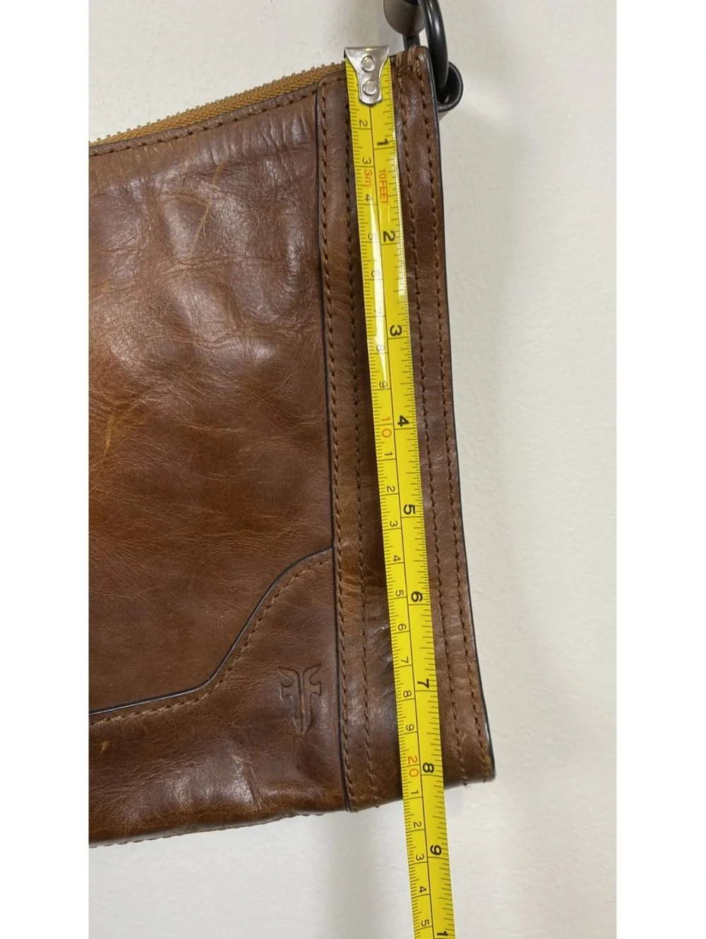 Frye Brown Leather Adjustable Strap Crossbody Bag - Picture 8 of 9